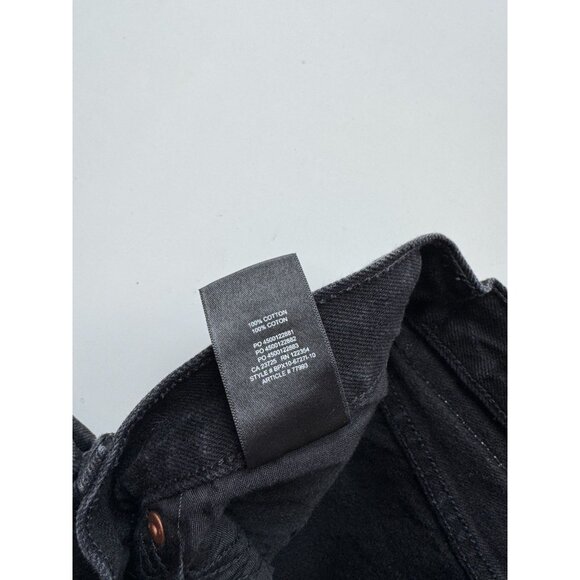 Aritzia DENIM FORUM Bonet High Rise Loose Black Rip Straight Leg Jeans, Size 26 - Picture 12 of 13